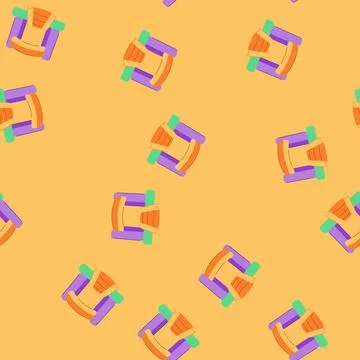 Seamless pattern jump inflatable castle cartoon vector Stock Illustration