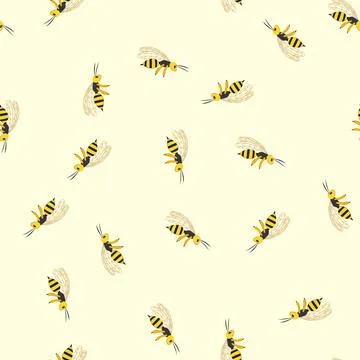 Seamless pattern jump wasp cartoon vector イラスト素材