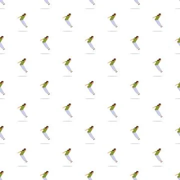 Seamless pattern with jumping woman feeling freedom Stock Illustration