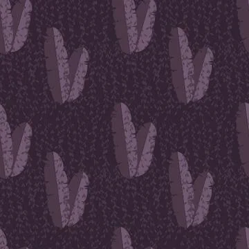 Seamless pattern with jungle palm leaves on purple background Stock Illustration