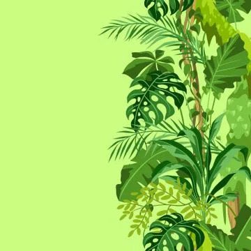 Seamless pattern with jungle plants. Stock-Illustration