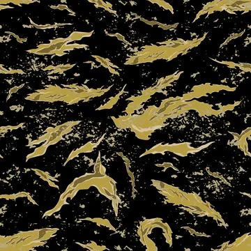 Seamless pattern jungle tiger camouflage grunge Stock Illustration