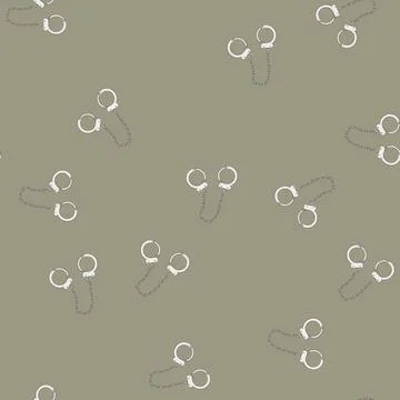 Seamless pattern justice handcuffs cartoon vector Stock Illustration