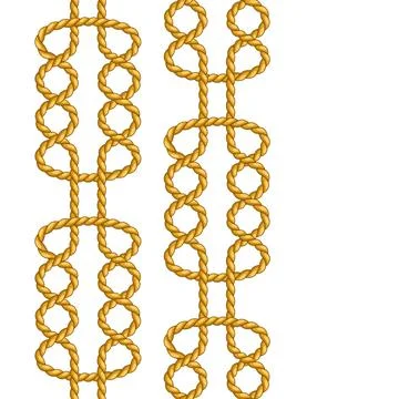 Seamless pattern with jute rope knots. Nautical, fishing and decorative nodes. Stock Illustration
