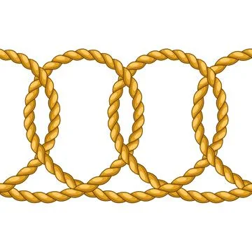 Seamless pattern with jute rope knots. Nautical, fishing and decorative nodes. Stock Illustration