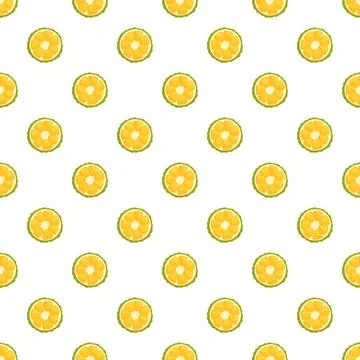 Seamless pattern with kaffir lime citrus fruit slices Illustrazione stock