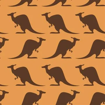 Seamless pattern with kangaroo Stock Illustration