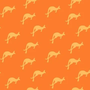 Seamless pattern with Kangaroo silhouette on color background. Vector 스톡 일러스트
