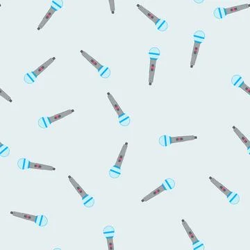 Seamless pattern karaoke microphone music cartoon vector イラスト素材