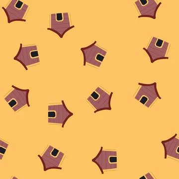 Seamless pattern kennel dog house cartoon vector Illustrazione stock