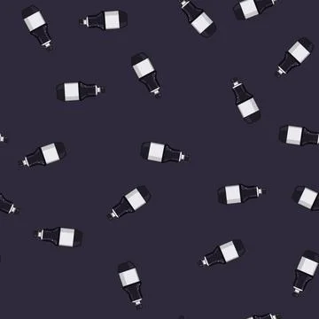 Seamless pattern ketchup soy sauce cartoon vector Stock Illustration