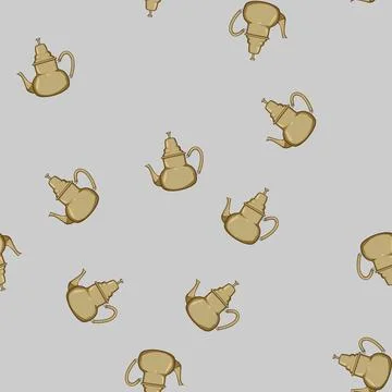 Seamless pattern kettle arabic tea pot cartoon vector Stockillustratie