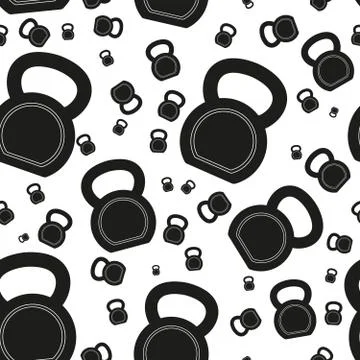 Seamless pattern with Kettlebells Stock Illustration