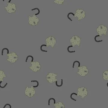 Seamless pattern key padlock vintage cartoon vector Stock Illustration