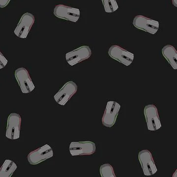 Seamless pattern keyboard game mouse cartoon vector Stock Illustration