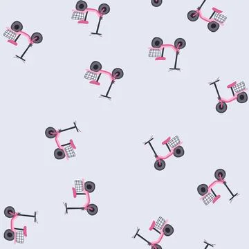 Seamless pattern kick electric scooter cartoon vector Stock Illustration