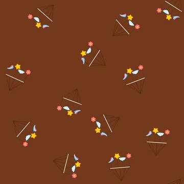 Seamless pattern kid crib mobile cartoon vector Illustrazione stock