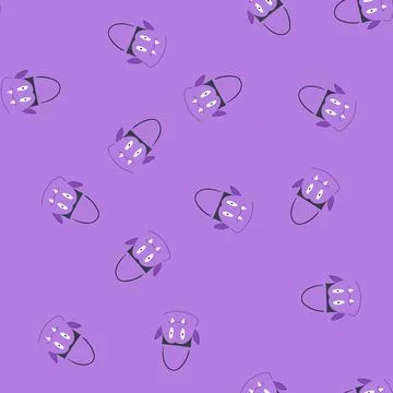 Seamless pattern kid halloween bucket cartoon vector Stock Illustration