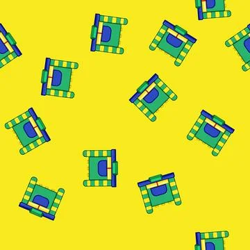 Seamless pattern kid inflatable castle cartoon vector Stock Illustration