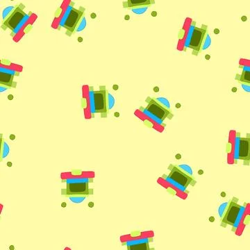 Seamless pattern kid inflatable castle cartoon vector Illustrazione stock