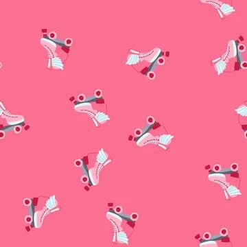 Seamless pattern kid roller skate cartoon vector イラスト素材