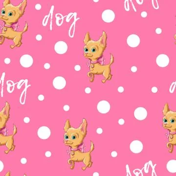 Seamless pattern kid s cute dog. Illustrazione stock