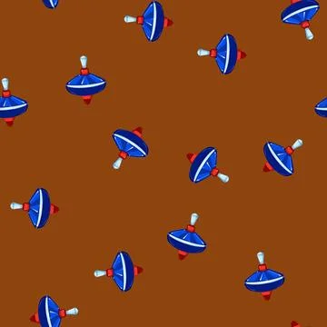 Seamless pattern kid spinning top toy cartoon vector Illustrazione stock