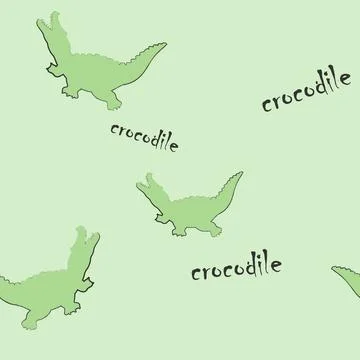 Seamless pattern for kids with crocodile. Illustrazione stock