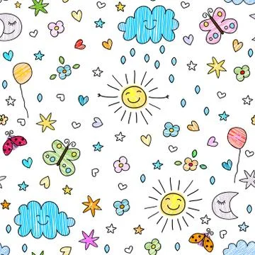 Seamless pattern for kids Stock Illustration