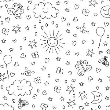 Seamless pattern for kids Stock Illustration