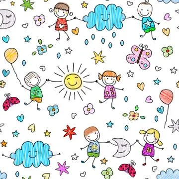 Seamless pattern for kids 스톡 일러스트