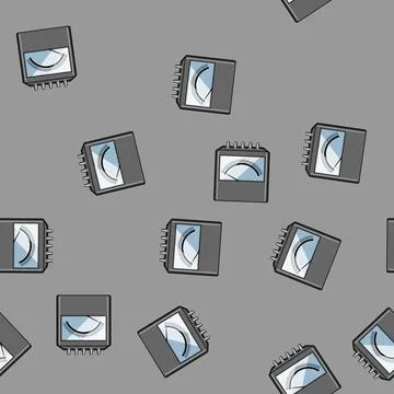 Seamless pattern kilo watt meter cartoon vector Stock Illustration