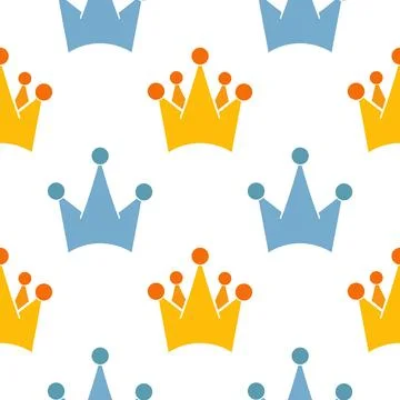 Seamless pattern king and queen crown symbol illustration Stock Illustration