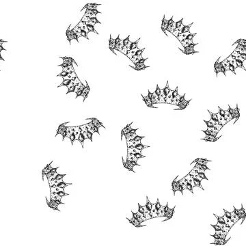 Seamless pattern king crown queen sketch hand drawn 스톡 일러스트