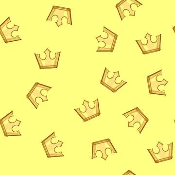 Seamless pattern king golden crown cartoon vector Stock Illustration