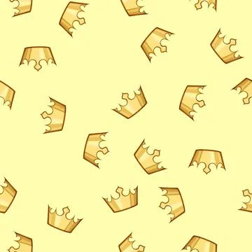 Seamless pattern kingdom golden crown cartoon vector 스톡 일러스트