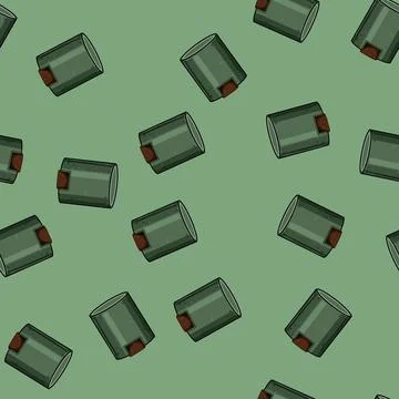 Seamless pattern kitchen compost bin cartoon vector Stock Illustration