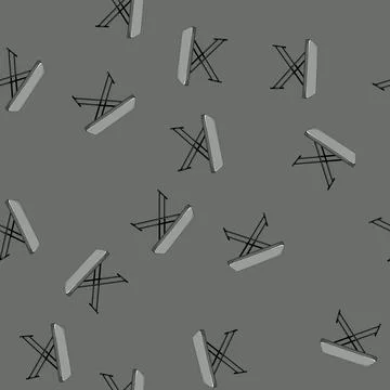Seamless pattern kitchen folding table cartoon vector Stock Illustration