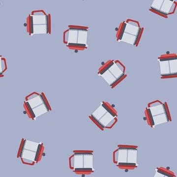 Seamless pattern kitchen french press coffee cartoon vector Stockillustratie