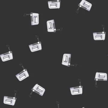 Seamless pattern kitchen hand mixer cartoon vector Stock Illustration
