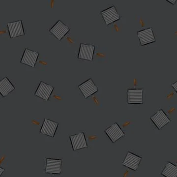 Seamless pattern kitchen iron skillet cartoon vector Illustrazione stock
