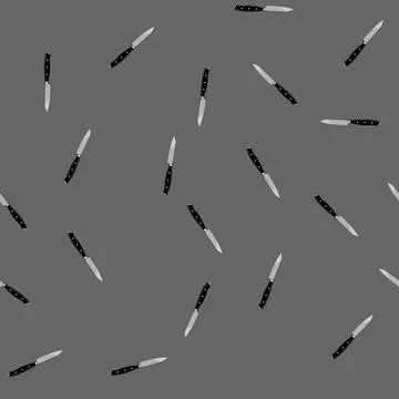 Seamless pattern kitchen knife cartoon vector Stock Illustration