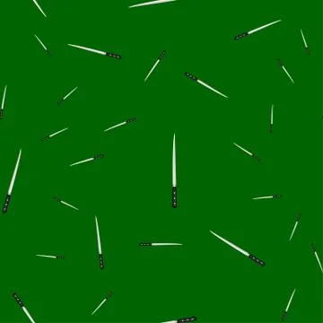 Seamless pattern of kitchen knives on a colored background. Stock Illustration