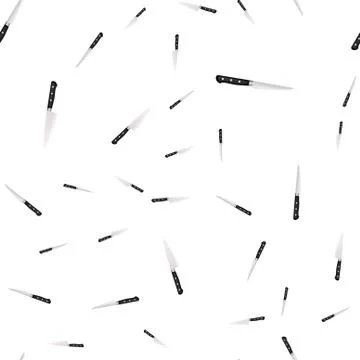 Seamless pattern of kitchen knives on a white background. Stock Illustration
