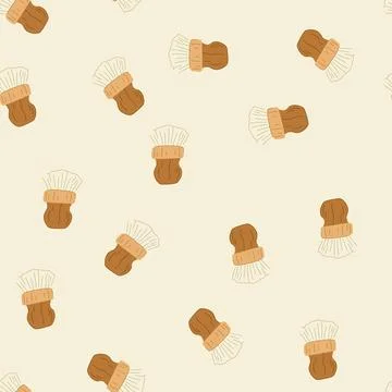 Seamless pattern kitchen mushroom brush cartoon vector 库存插图