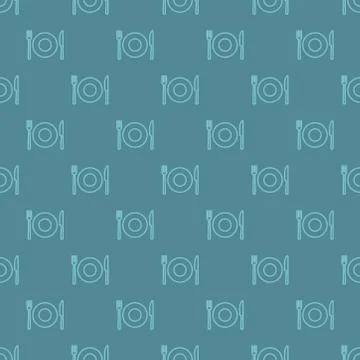 Seamless pattern with kitchen plates Stock Illustration