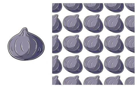 Seamless pattern for kitchen, restaurant or shop. Set in hand draw style Stock Illustration