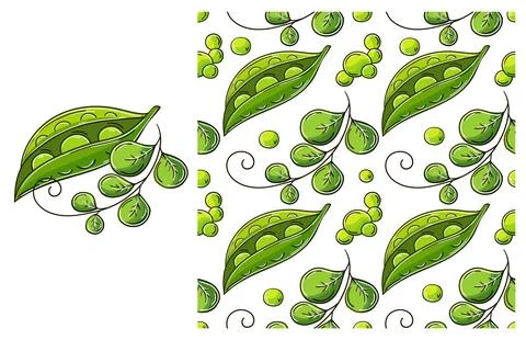 Seamless pattern for kitchen, restaurant or shop. Set in hand draw style Stock Illustration