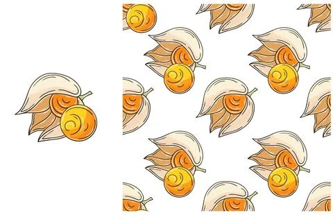 Seamless pattern for kitchen, restaurant or shop. Set in hand draw style Stock Illustration