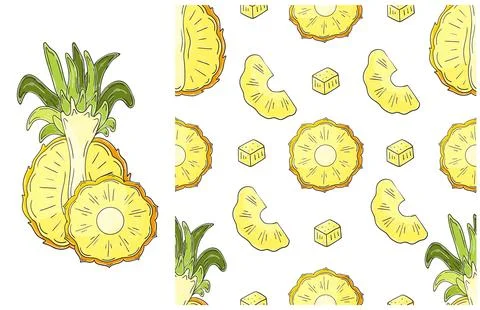 Seamless pattern for kitchen, restaurant or shop. Set in hand draw style 스톡 일러스트